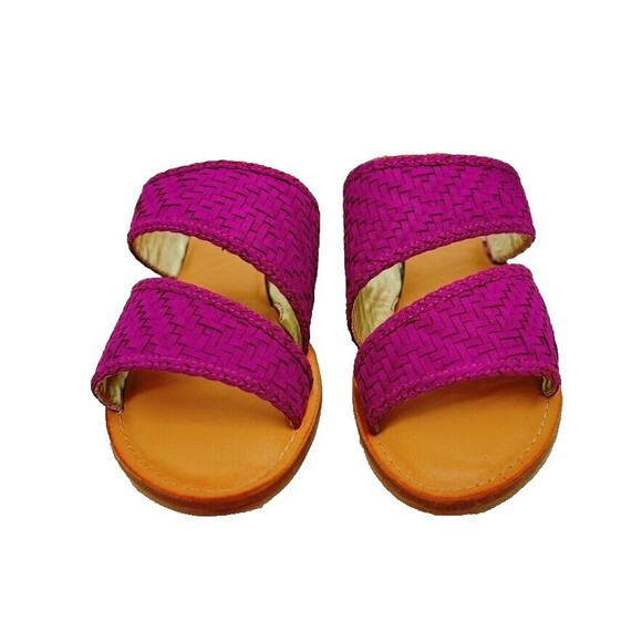 Carlos Santana Women's Size 9M Sandals Slip On Slide Flat Open Toe Fuchsia - Picture 2 of 7